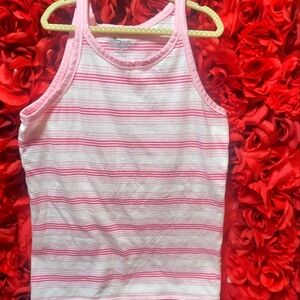 Circo Girls Size 10/12 Tank Top Pink & White striped
